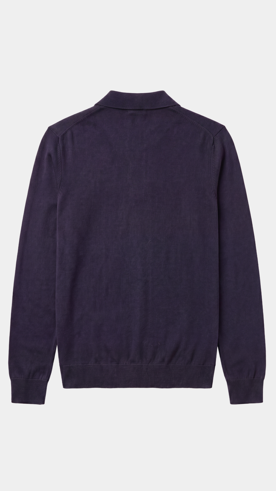 Navy Merino Long sleeve polo