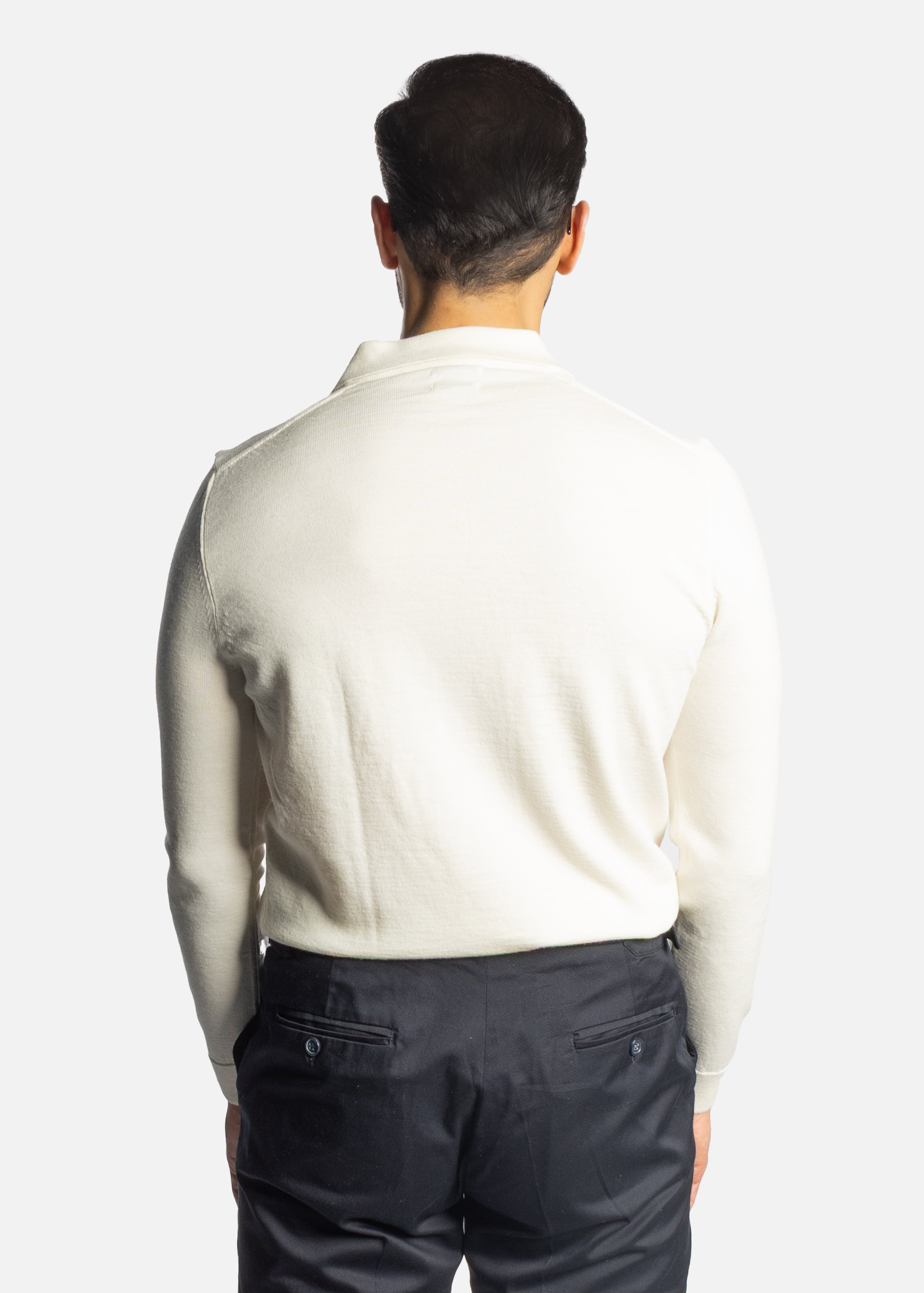 Off-White Merino Long Sleeve Polo