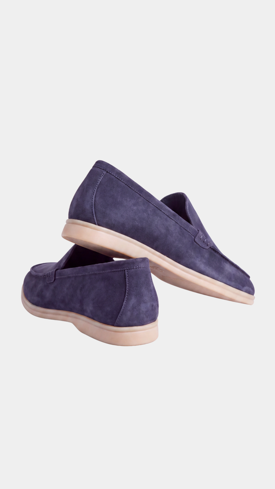 Navy Low Steppers - suède loafer, zool en zijkant