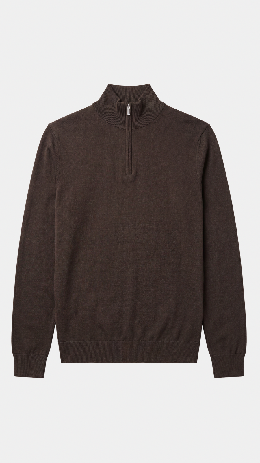 Brown Merino Half Zip