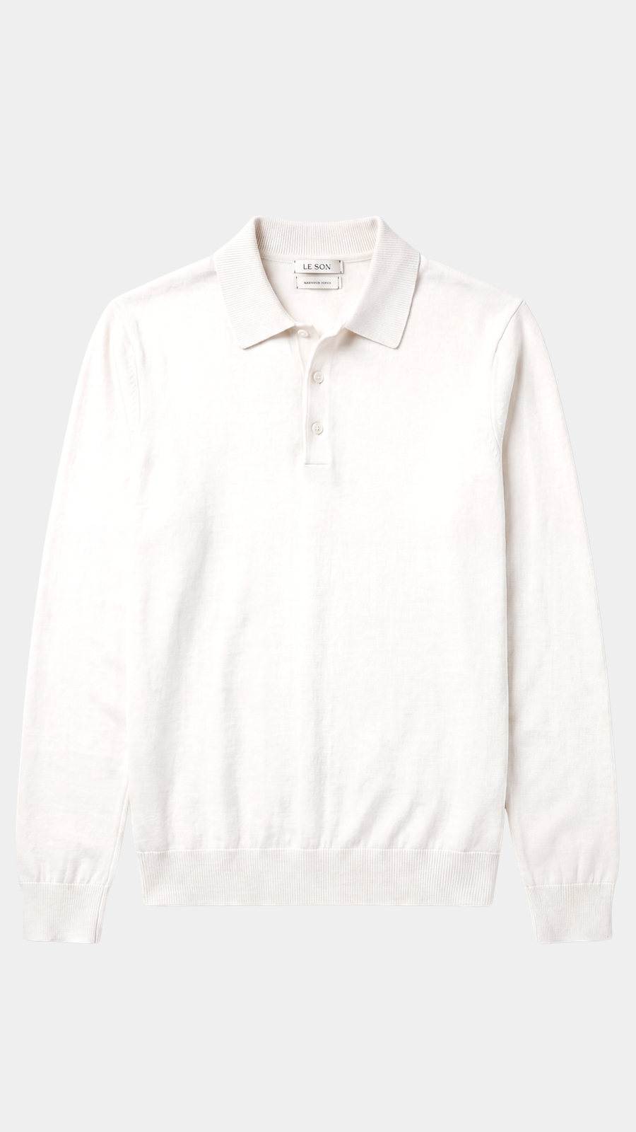 Off-White Merino Long Sleeve Polo