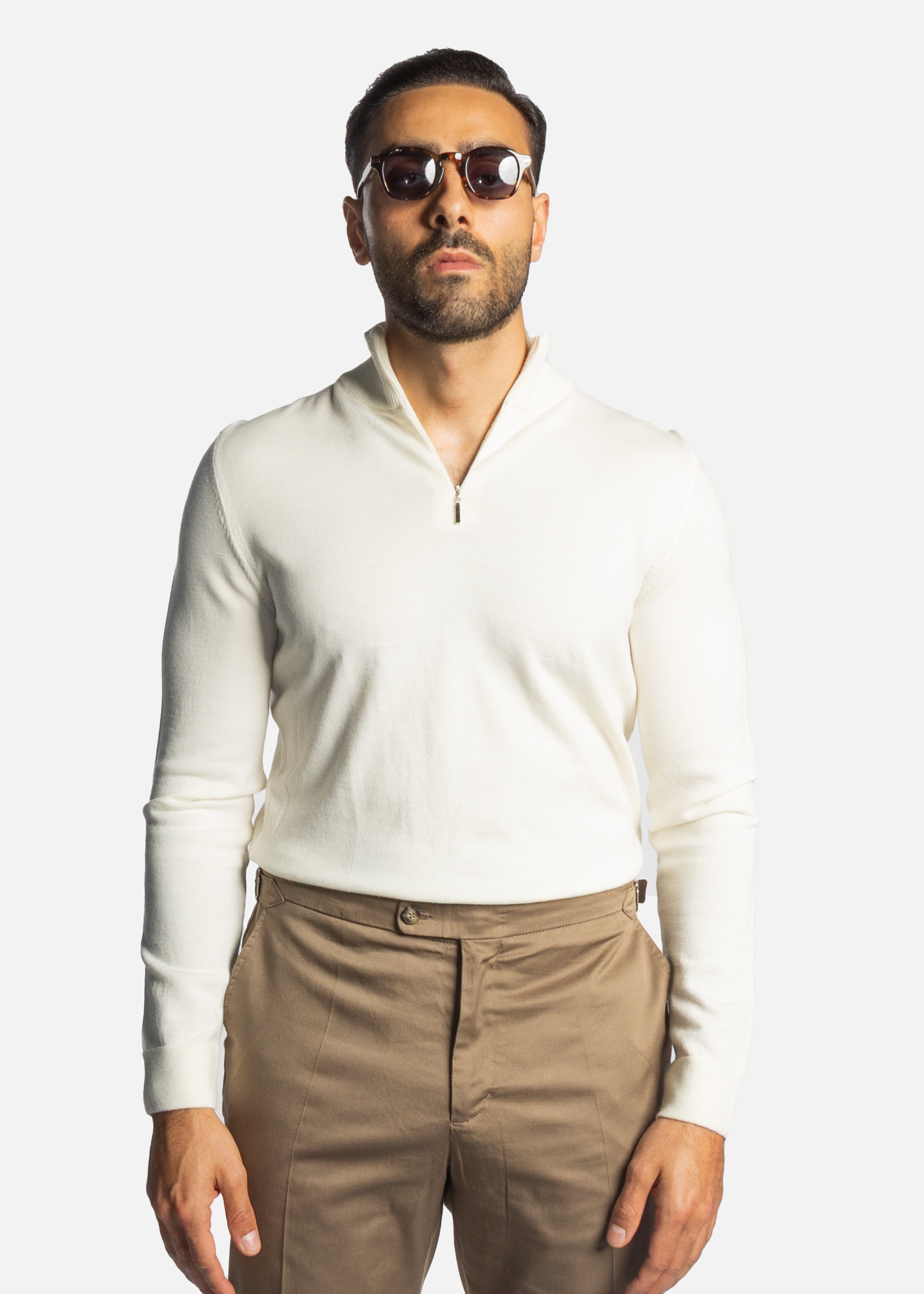 Off-White Merino Half Zip
