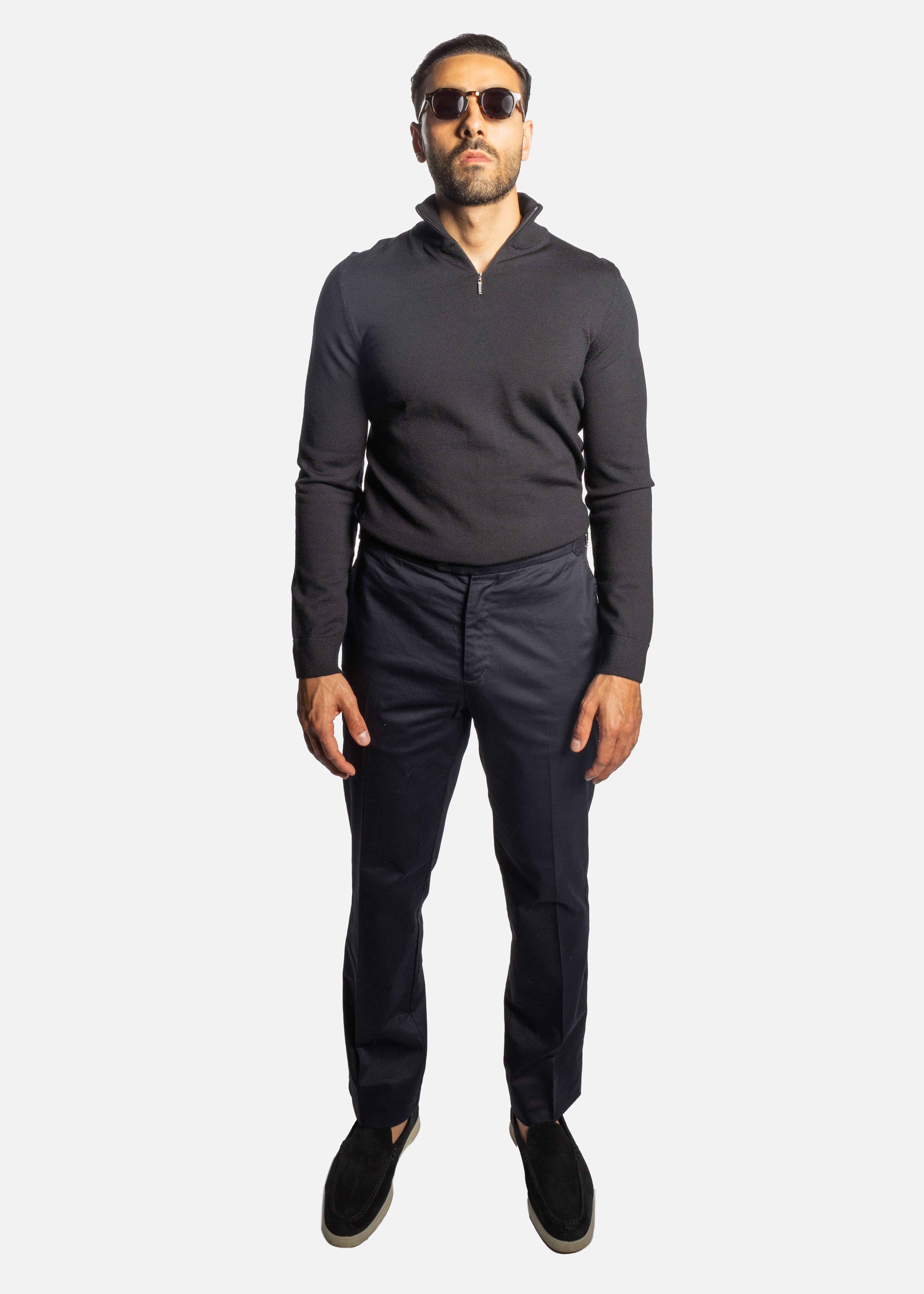 Navy Merino Half Zip